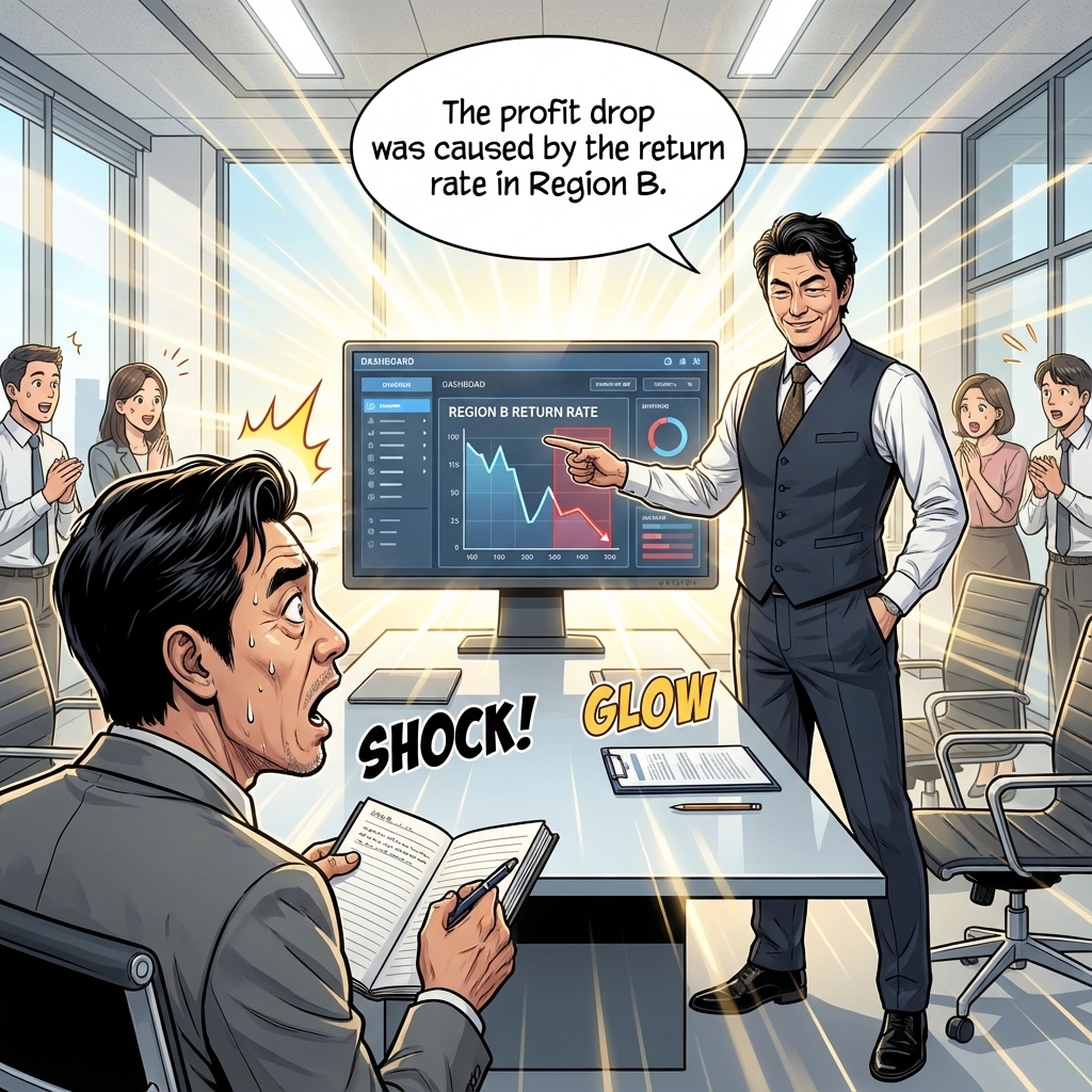 프레젠테이션에 성공한 김부장